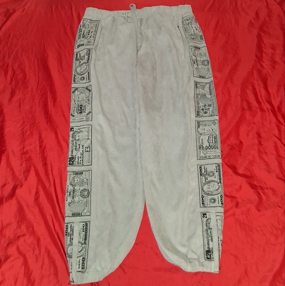 Y2K Al Wissam Vintage Money Joggers Baggy Pangs Dollar Bill